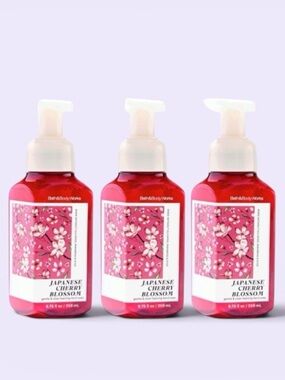NEW 3-Pc JAPANESE CHERRY BLOSSOM Foaming BBW Hand Soap Bundle